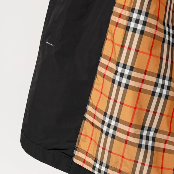 Burberry Kensington Black Taffeta Double-Breasted Trench Coat - Picture 13 of 16